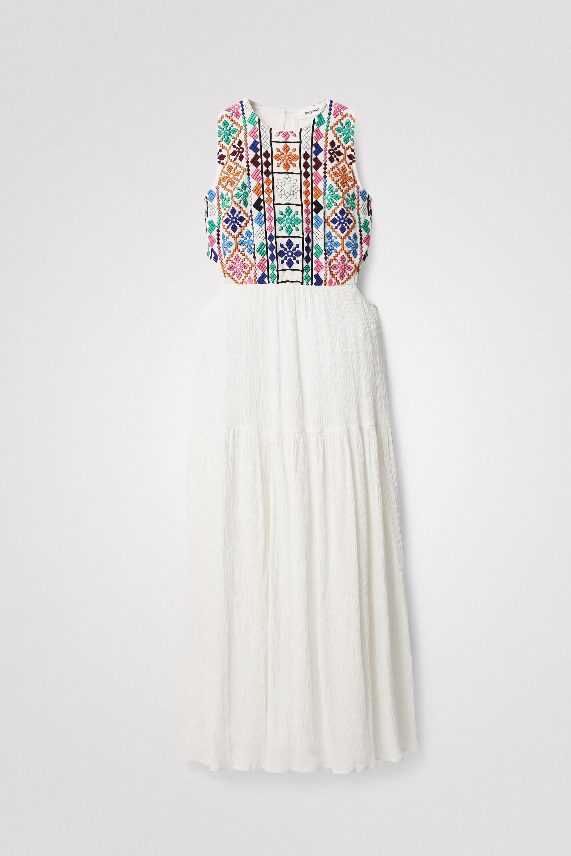 Shop Desigual Ethnic Cut-out Dress In White