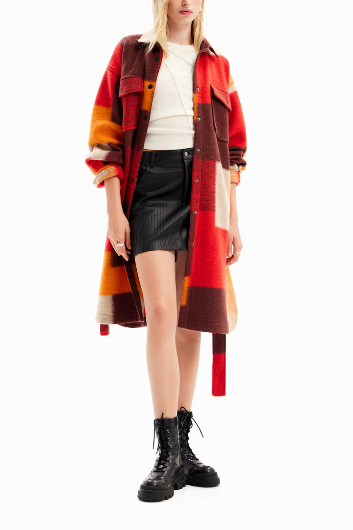 Checked overshirt coat | Desigual
