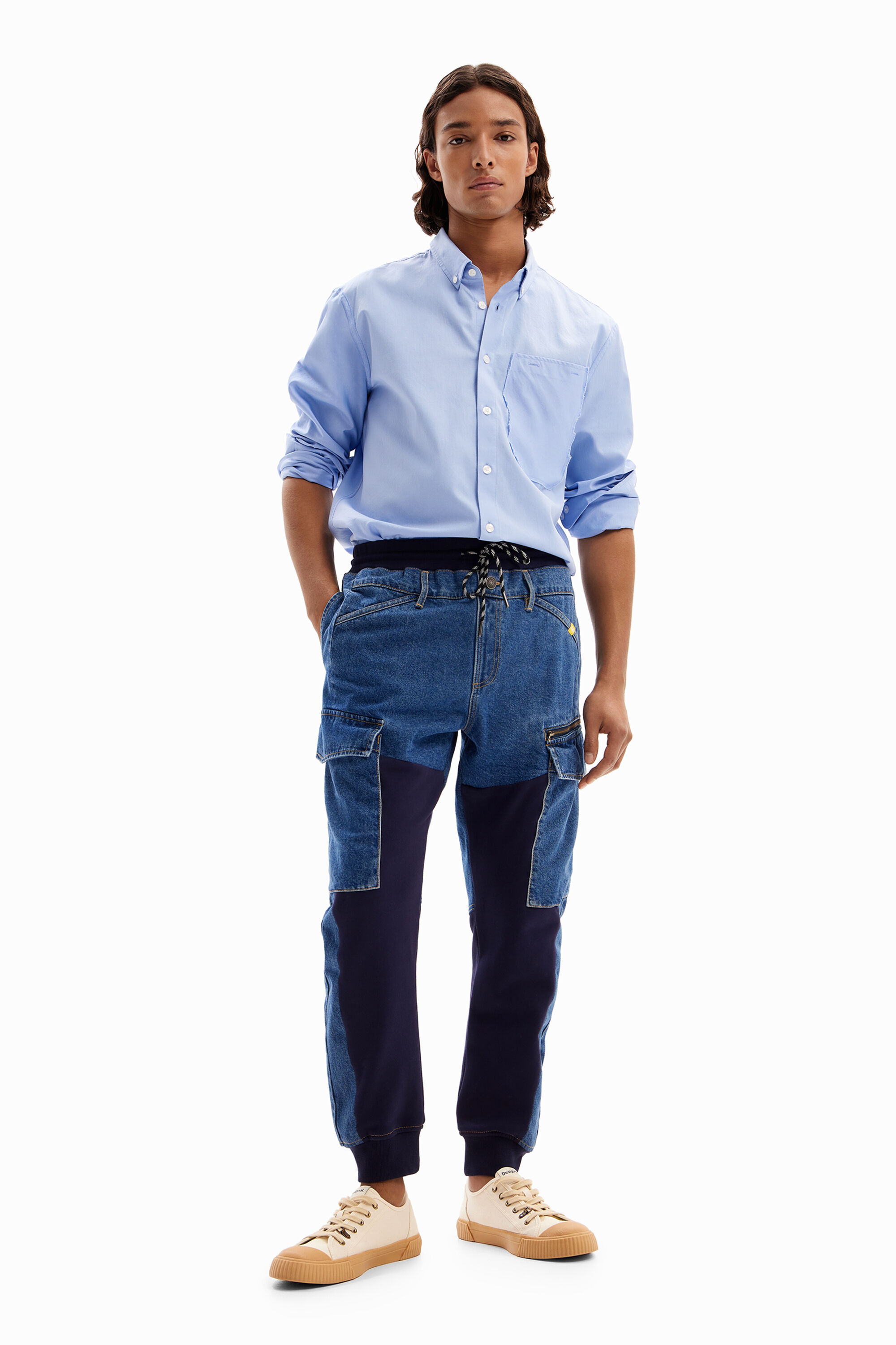 Desigual Hybrid Jogger Jeans In Blue