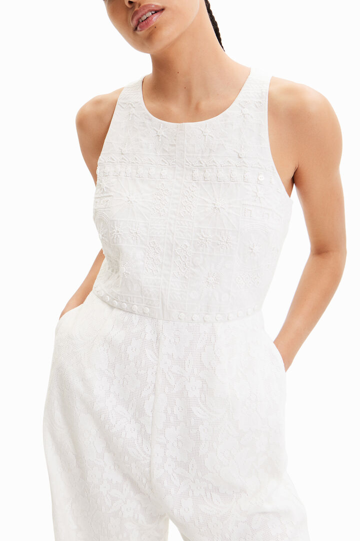 Long embroidered lace jumpsuit | Desigual