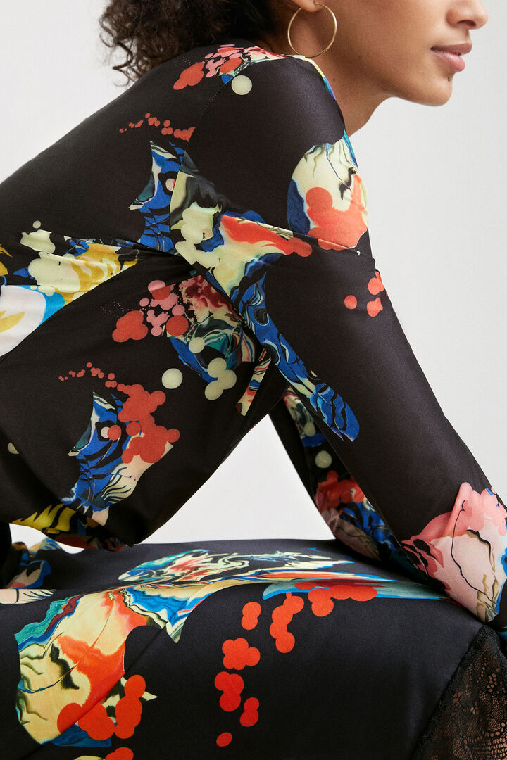 Gathered waist flowers T-shirt | Desigual
