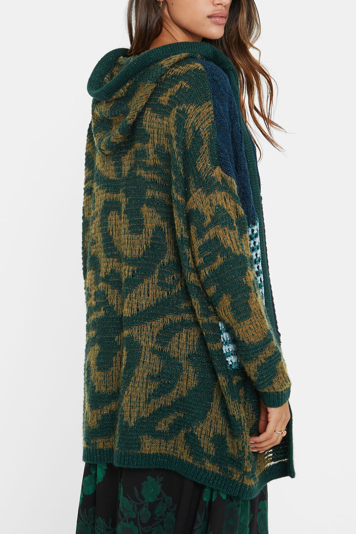 Hooded patch open jumper | Desigual