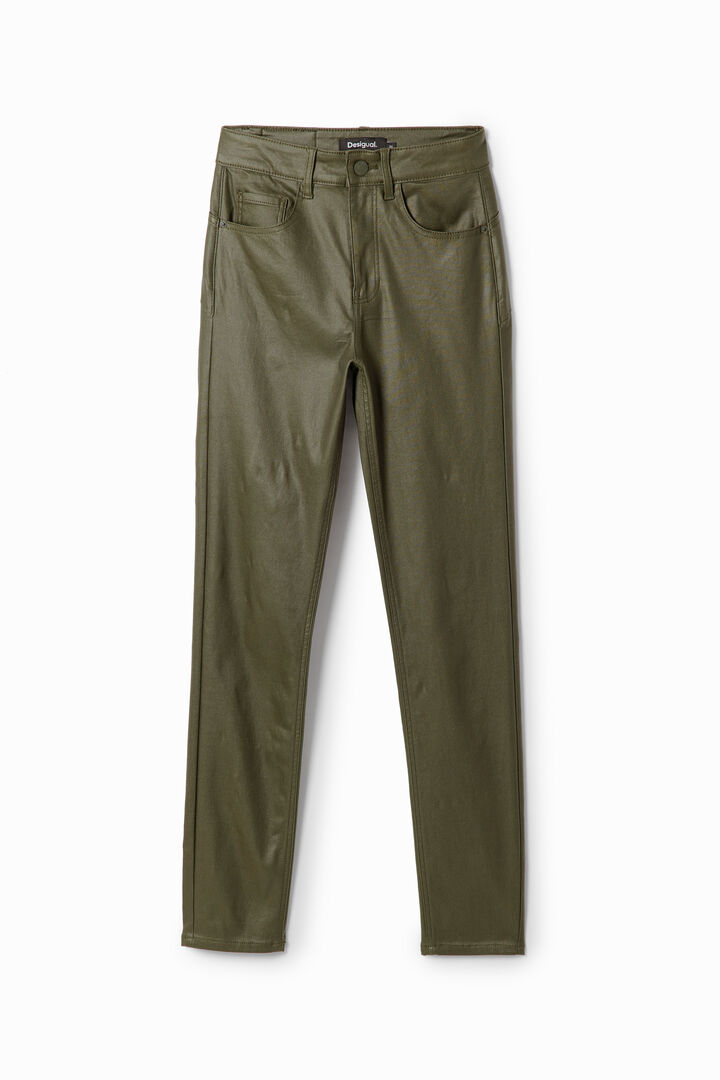 Leather-effect slim trousers | Desigual