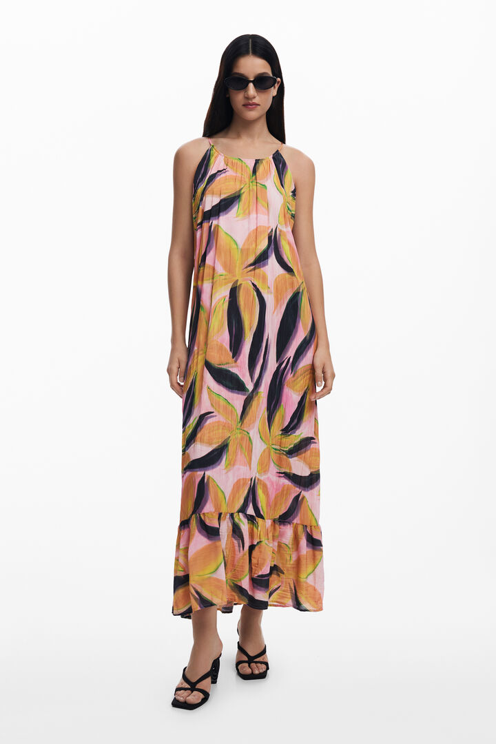 Crinkled effect midi dress | Desigual