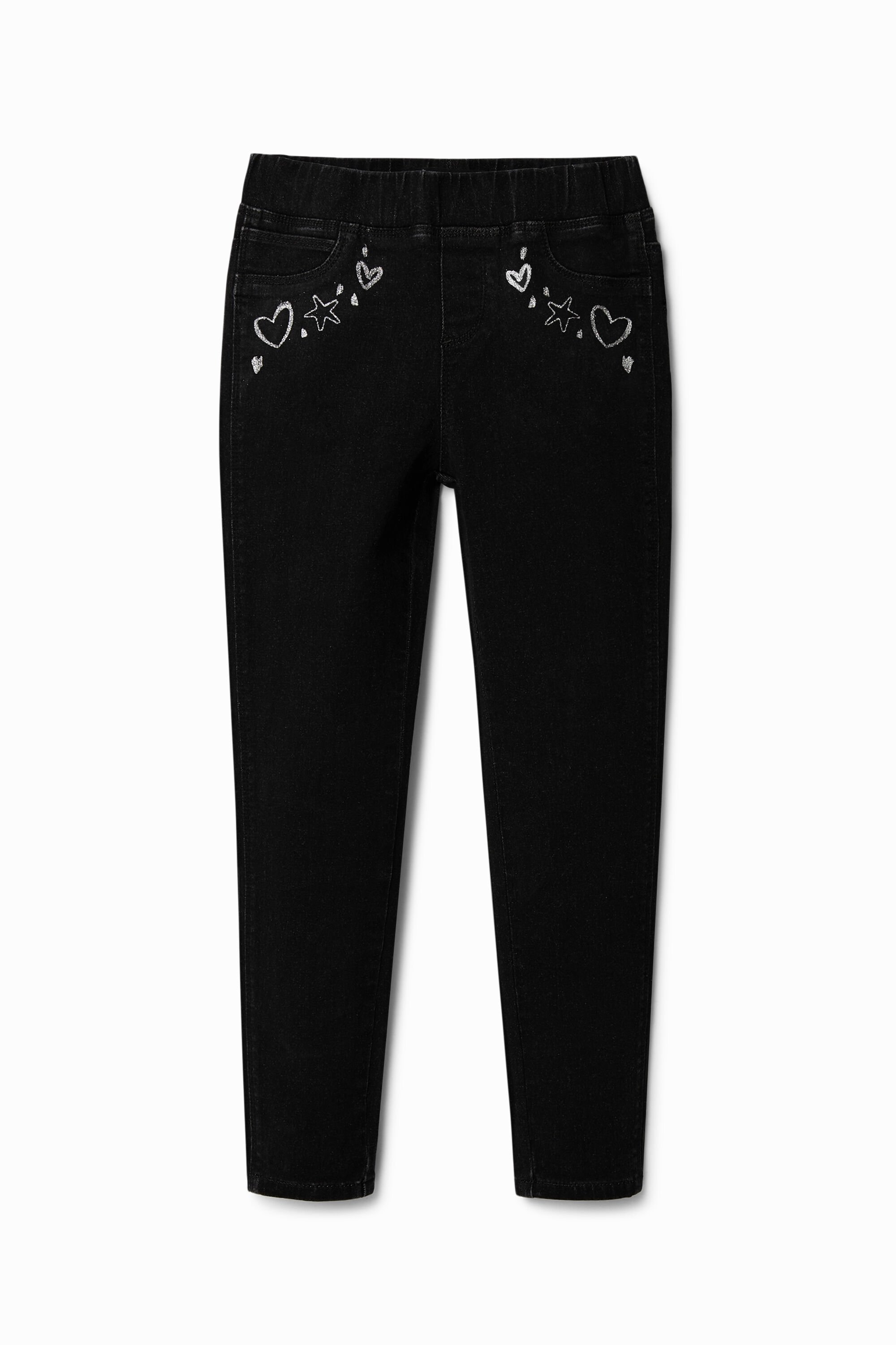 Slim jeggings with designs