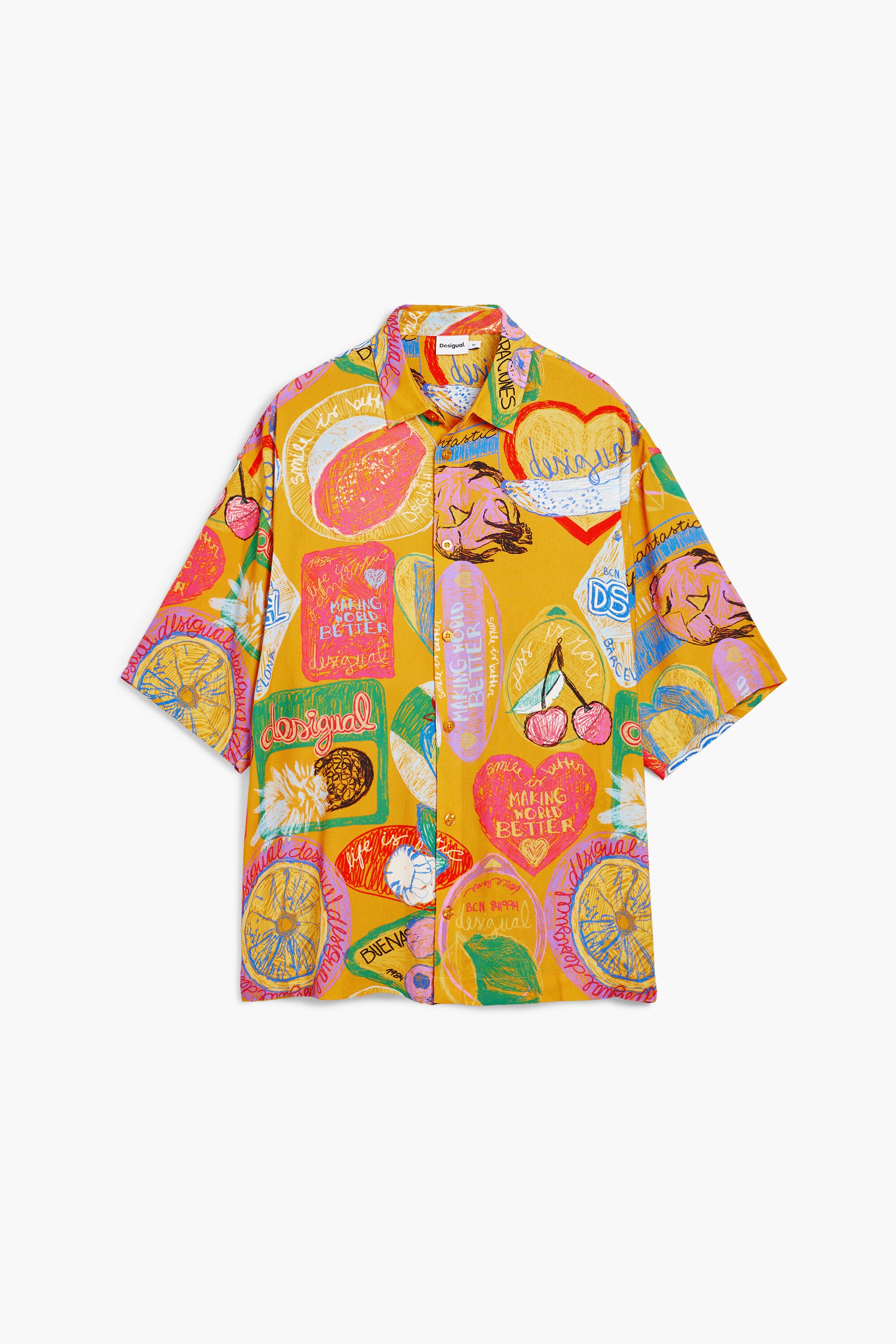 SUMI STYLE フルーツ柄 半袖シャツ SUMI STYLE フルーツ柄 半袖シャツ 羽織としても使える