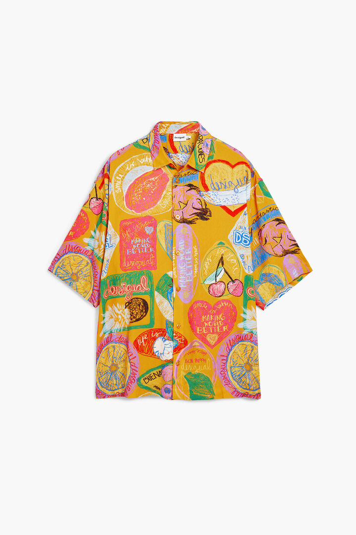 Short-sleeve shirt with fruits | Desigual