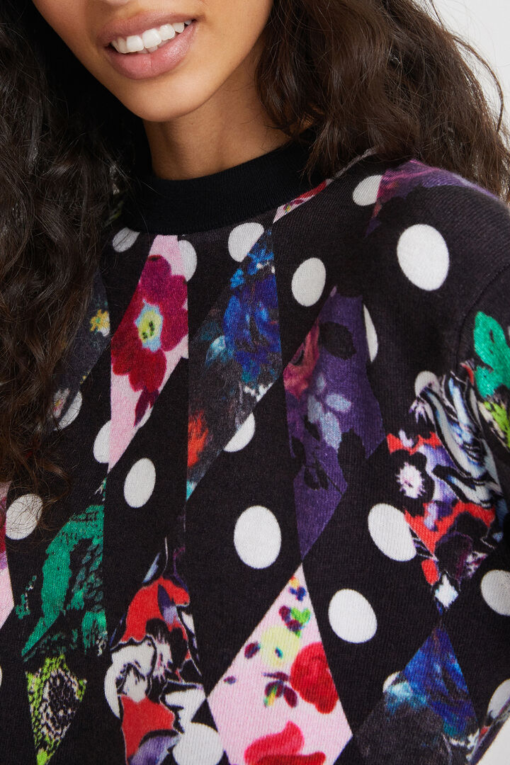 Knit jumper floral diamond shapes | Desigual