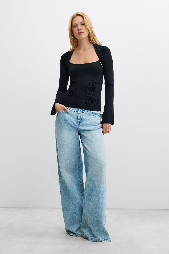 2-in-1 T-shirt with flocked details