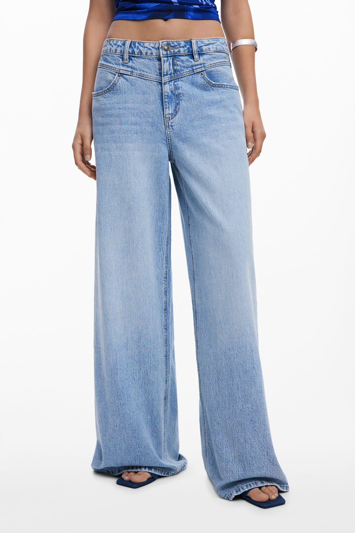 Wide Leg jeans with V waist | Desigual