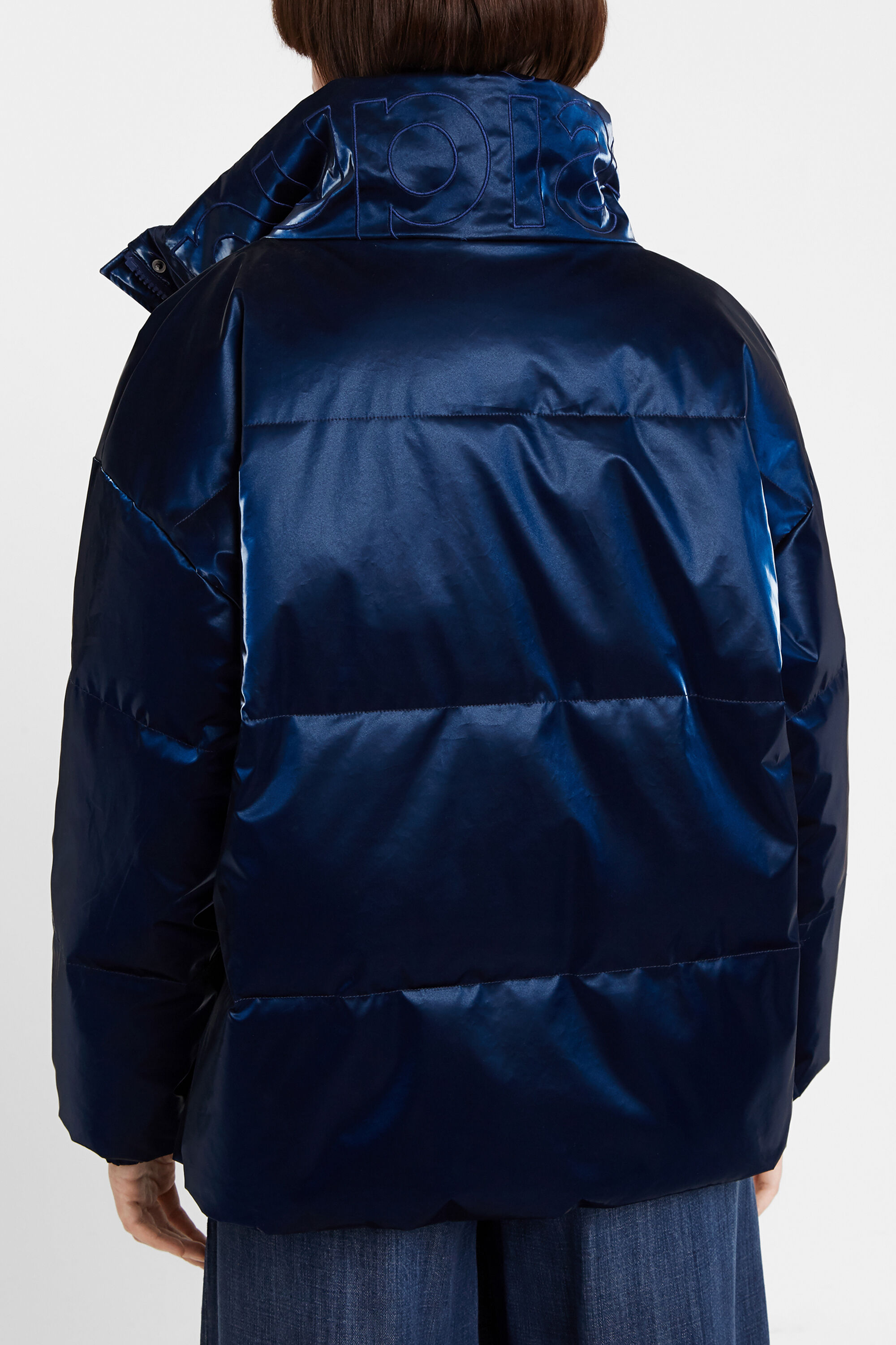 Shiny padded short jacket | Desigual.com