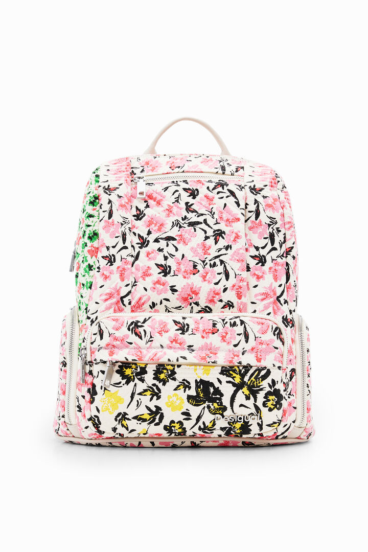 M floral canvas backpack