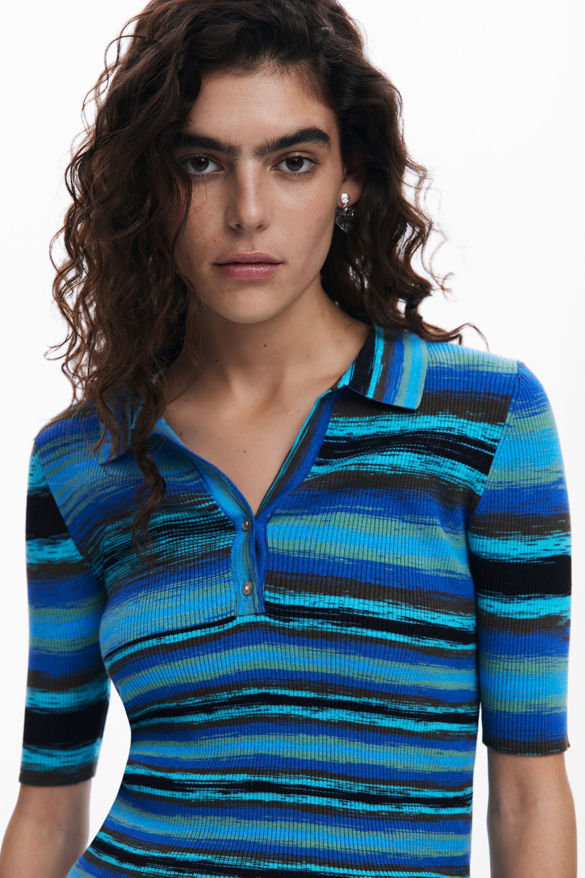ストライプ柄のニットTシャツ 女性用 I Desigual.com