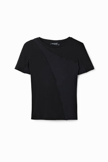パッチワーク リブ編みTシャツ | Desigual