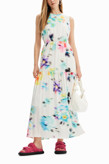 Vestit llarg cut-out desenfocat | Desigual