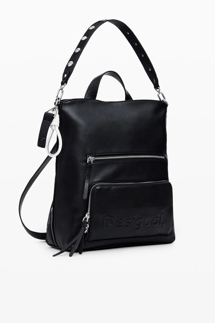 Mochila logo efecto piel mediana | Desigual