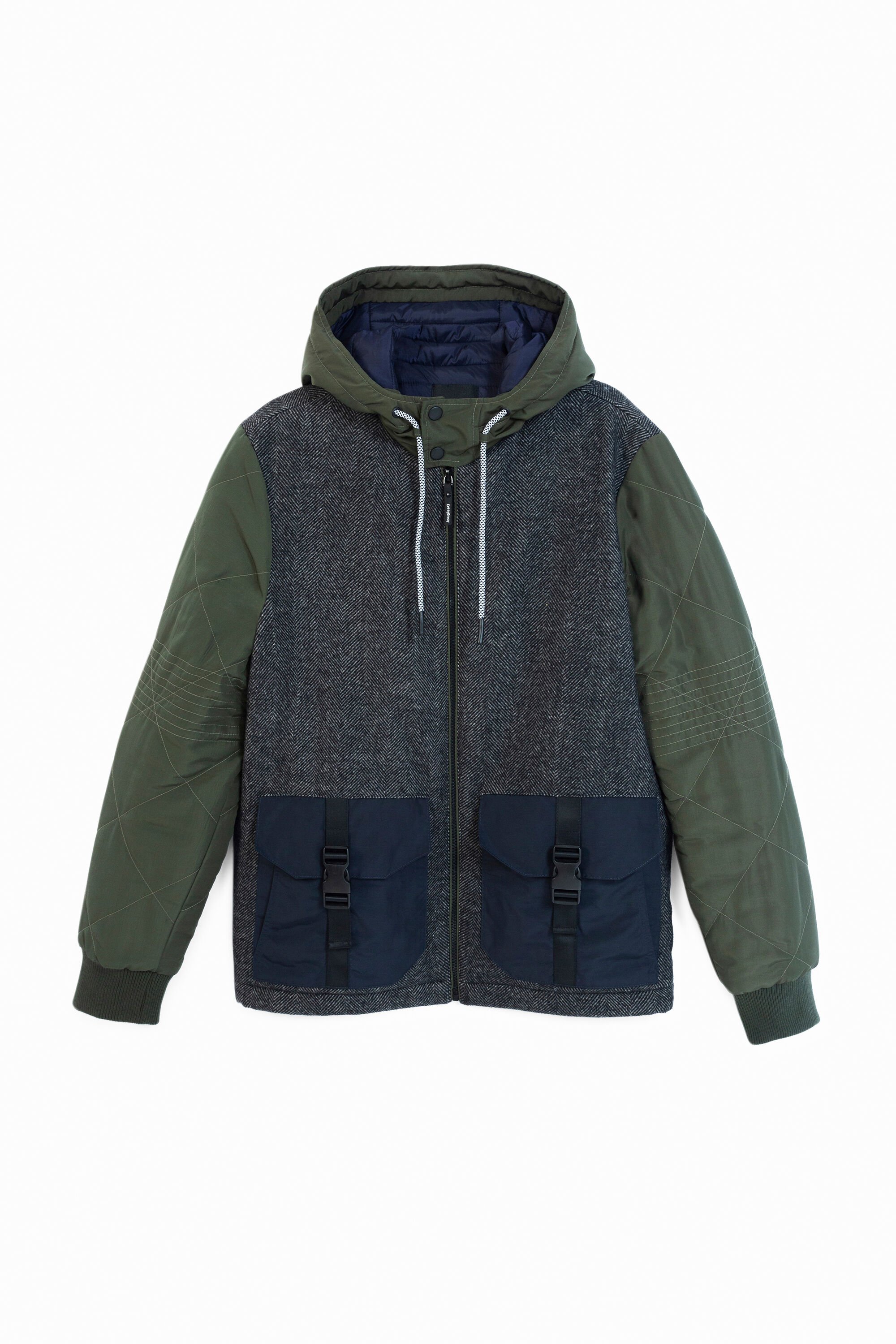 Tweed hooded outlet jacket