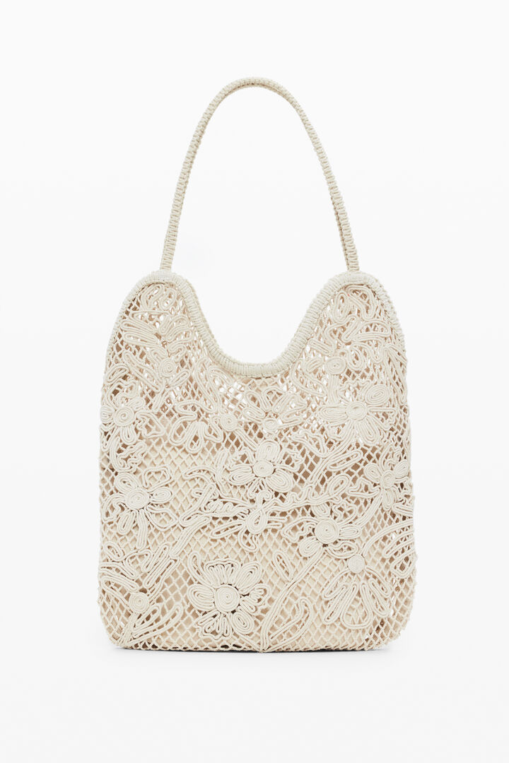 Bolsa de ombro média de crochê