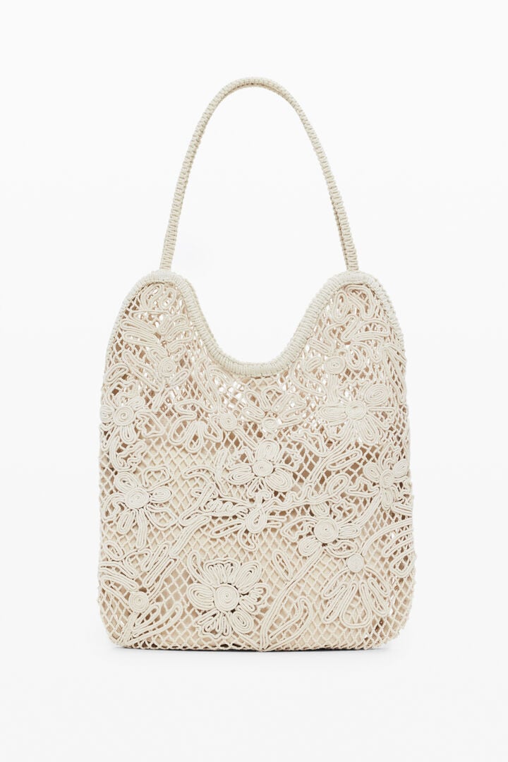 Střední háčkovaná kabelka přes rameno