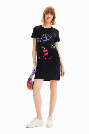 Arty face T-shirt dress | Desigual