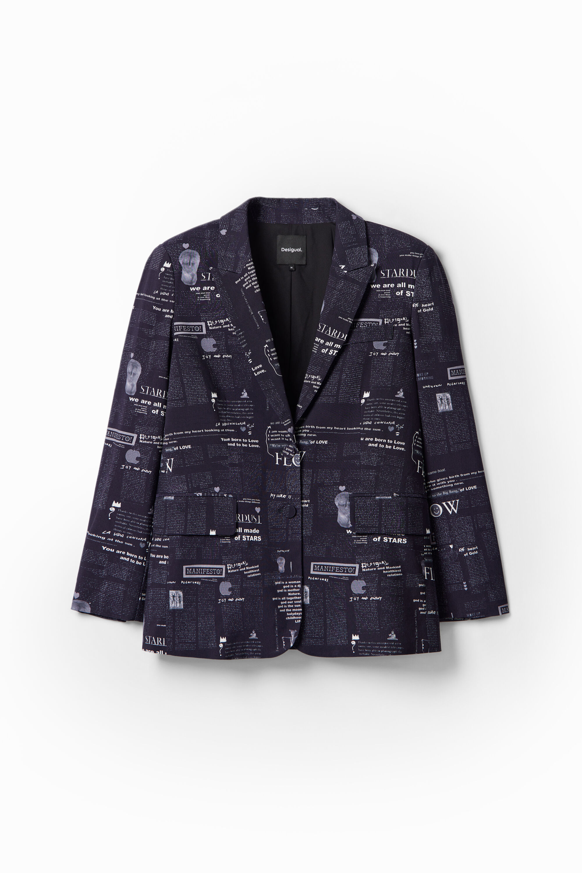 Women s Newspaper collage blazer I Desigual