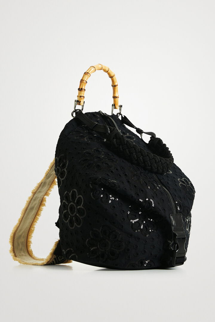Medium-size multiposition English embroidery backpack | Desigual