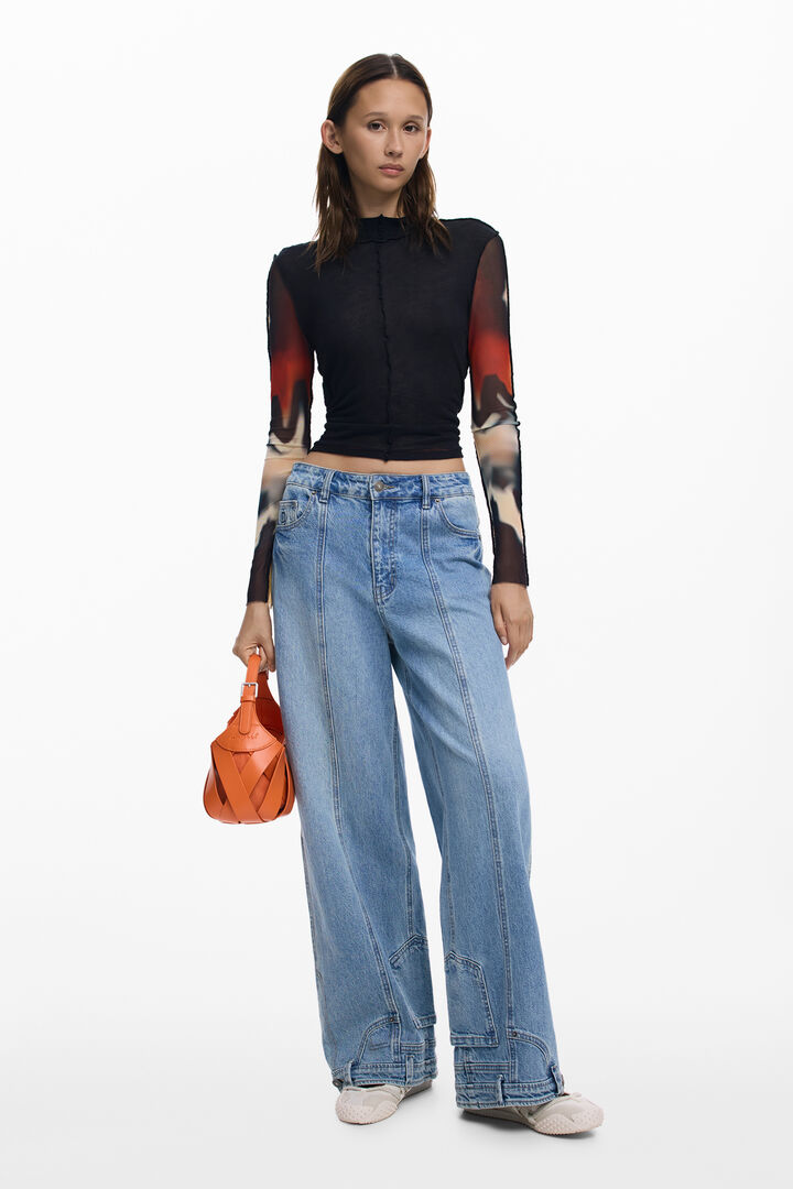 Camiseta mangas transparentes | Desigual