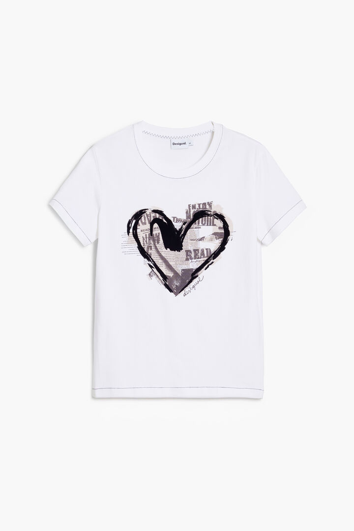 Maglietta cuore giornale | Desigual
