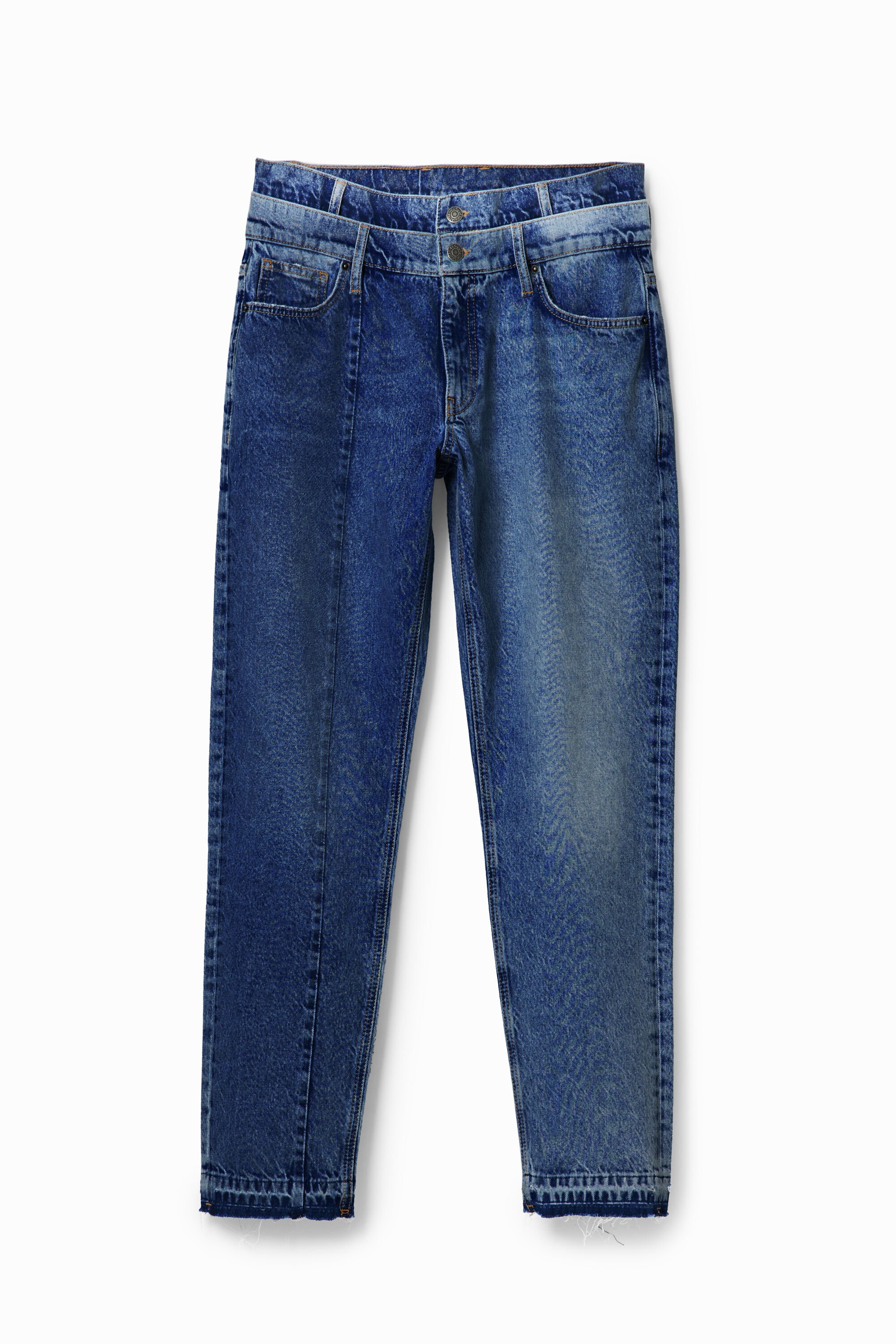 Double-waist carrot jeans