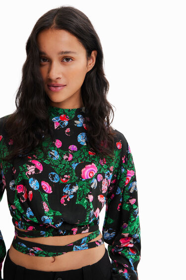 M. Christian Lacroix cropped floral blouse | Desigual
