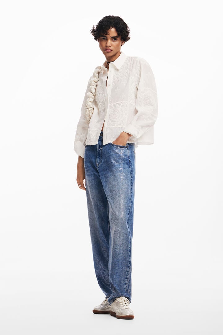 Camisa lisa bordados | Desigual