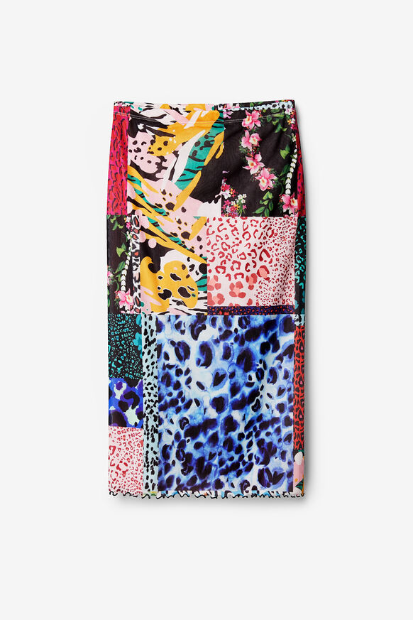 Digital patchwork midi skirt | Desigual