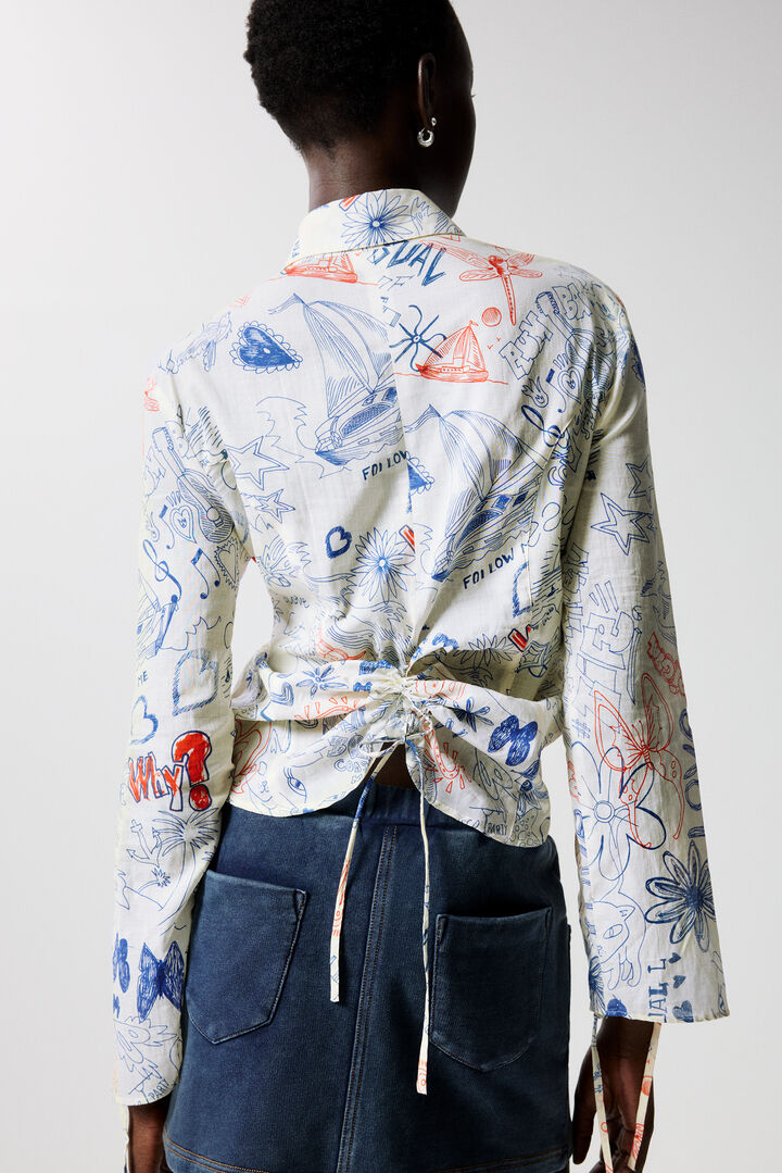 Chemise imprimée avec nœuds | Desigual