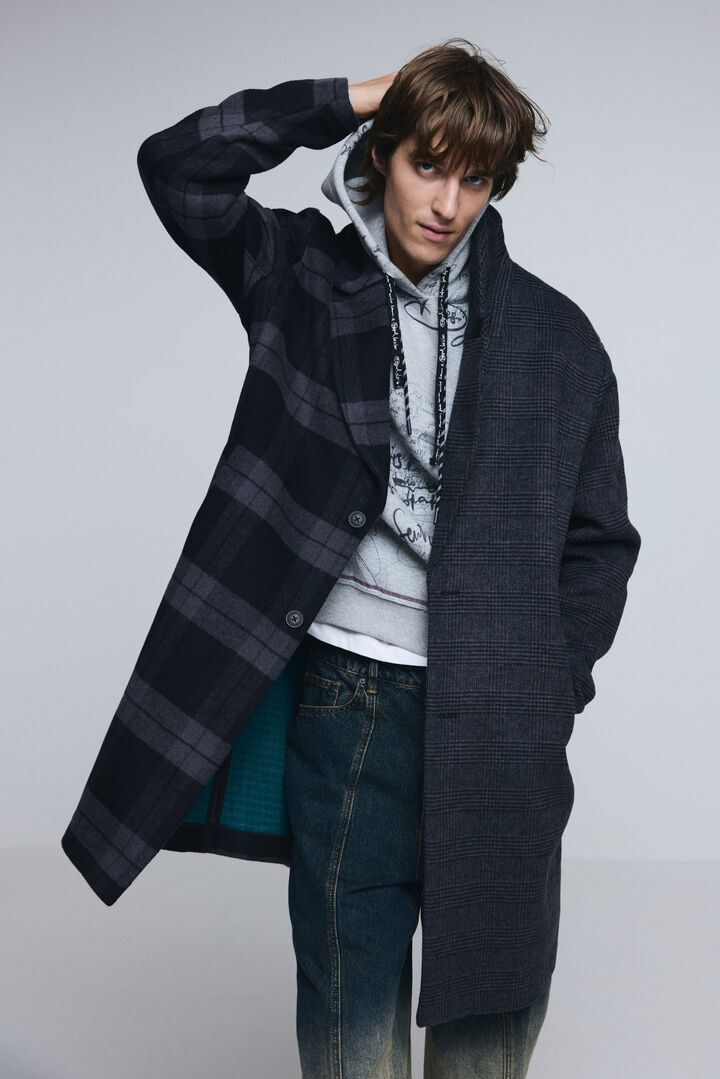 Cappotto bimateriale a quadri | Desigual