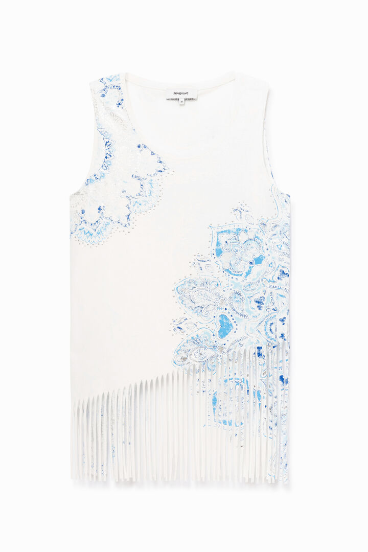 Floral T-shirt with fringe | Desigual