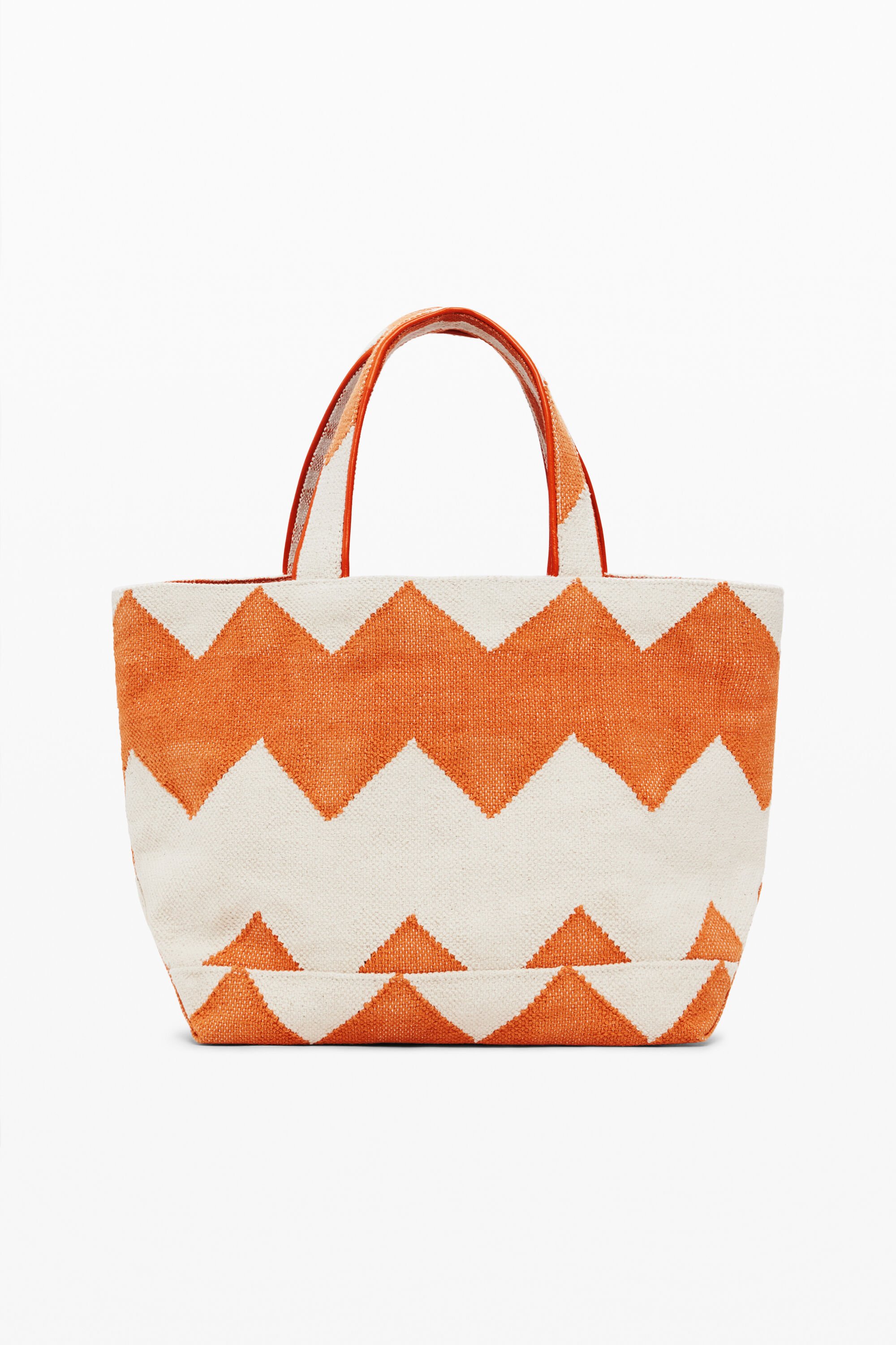 Desigual Medium Zigzag Twill Bag In Orange