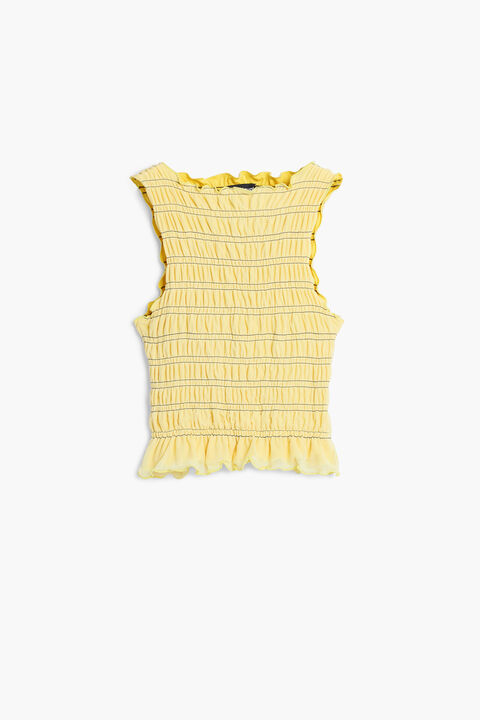 RUCHED STRIPED T-SHIRT