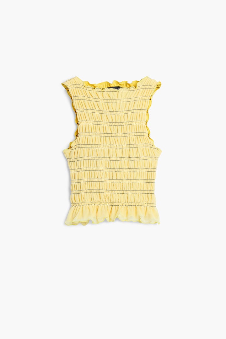 RUCHED STRIPED T-SHIRT