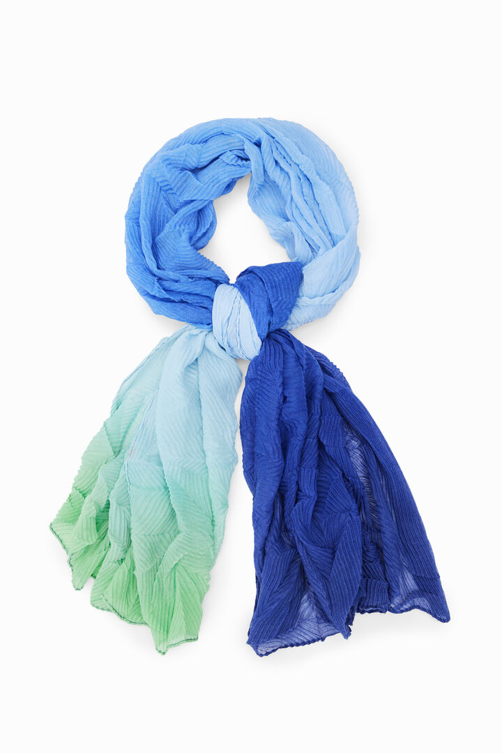 Rectangular pleated dégradé foulard