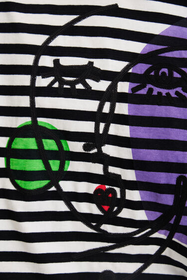 T-shirt riscas cara arty | Desigual