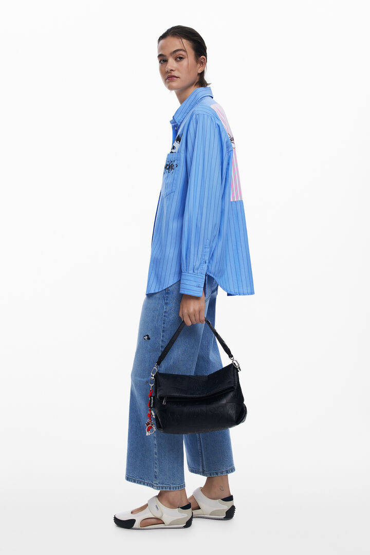 Bossa de solapa efecte pell Mickey™ mitjana | Desigual