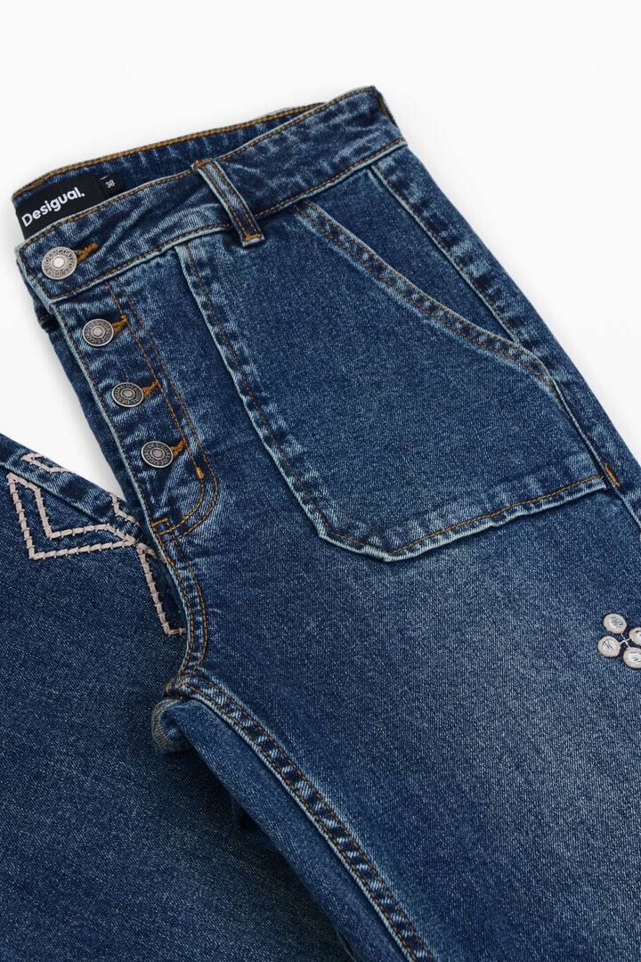 Calça jeans flare bordada | Desigual