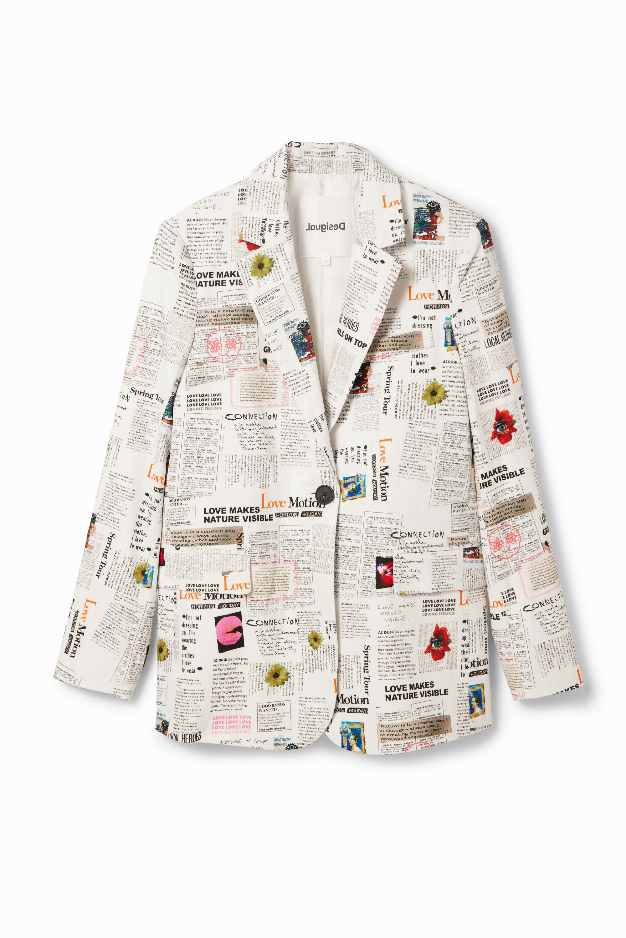 Newspaper blazer - WHITE - S