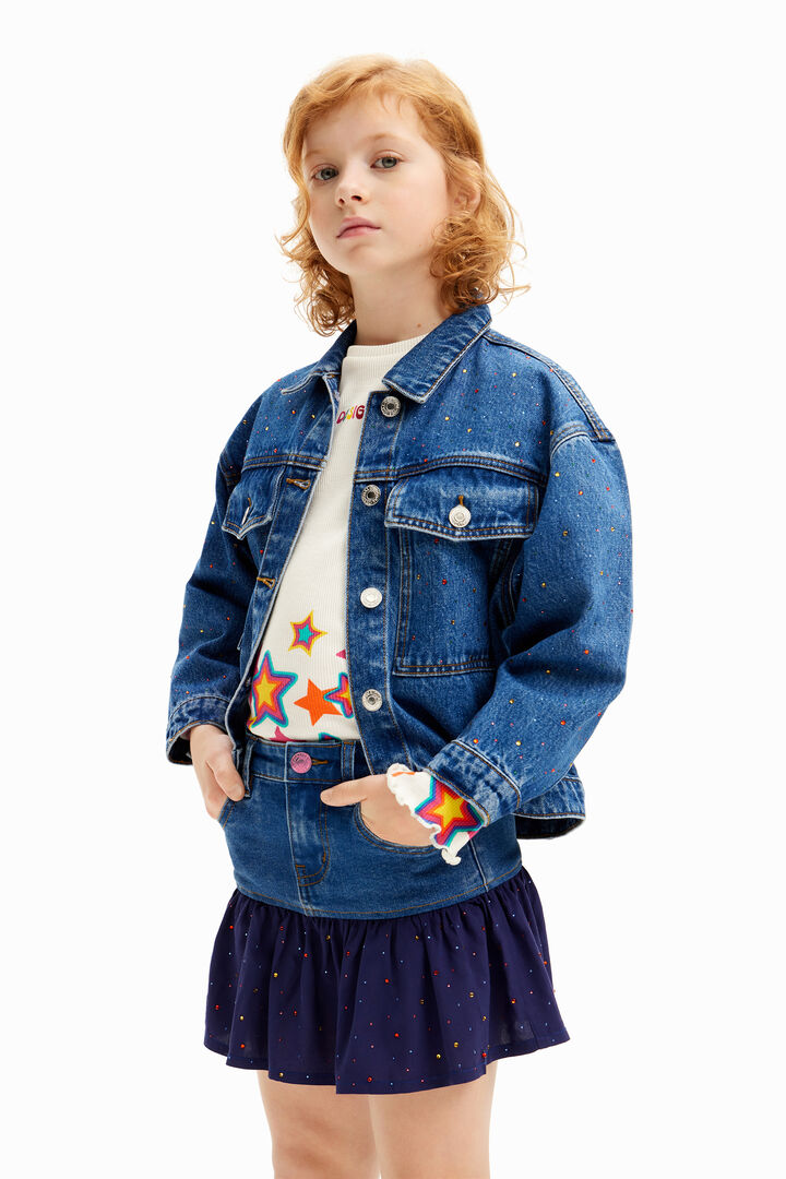 Minfalda vaquera volante puntos | Desigual