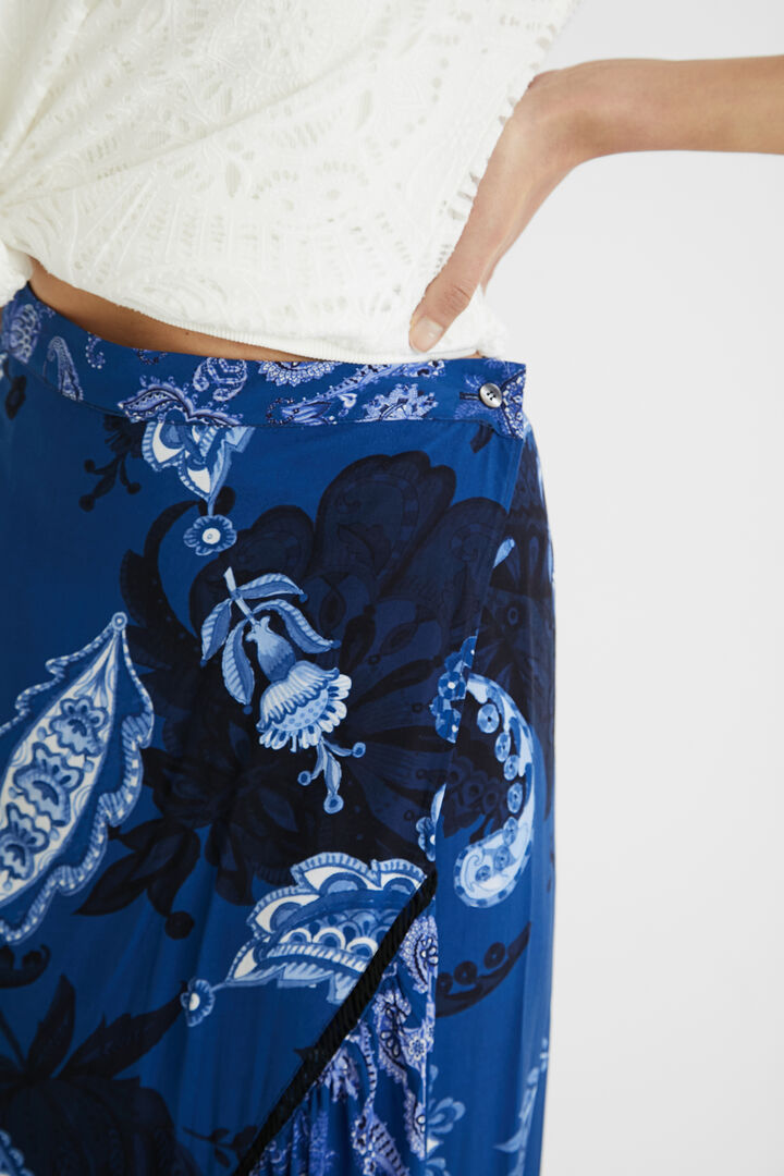 Falda larga volantes paisley | Desigual