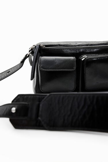 Small pockets leather crossbody bag | Desigual