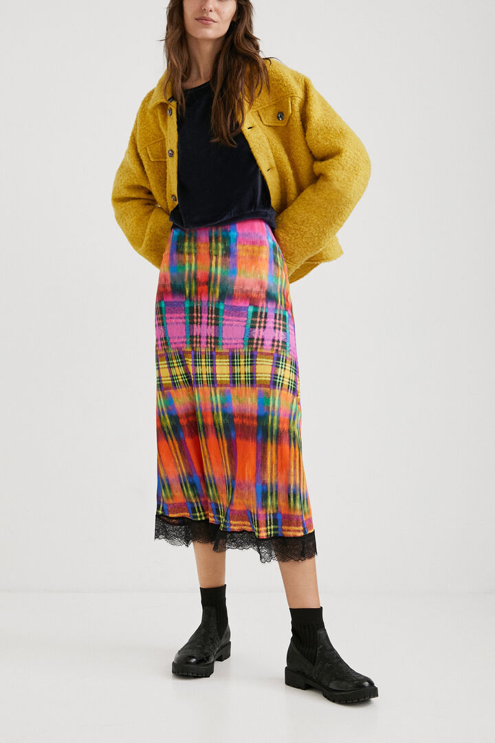 Slim midi skirt tartan | Desigual