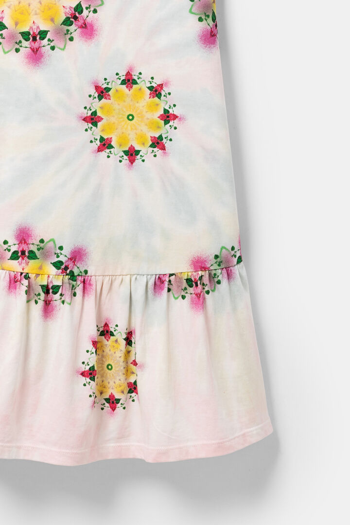 Vestido estampado algodón volantes | Desigual