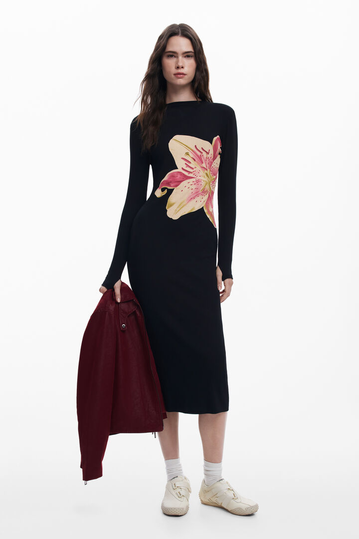 Vestido longo orquídea | Desigual