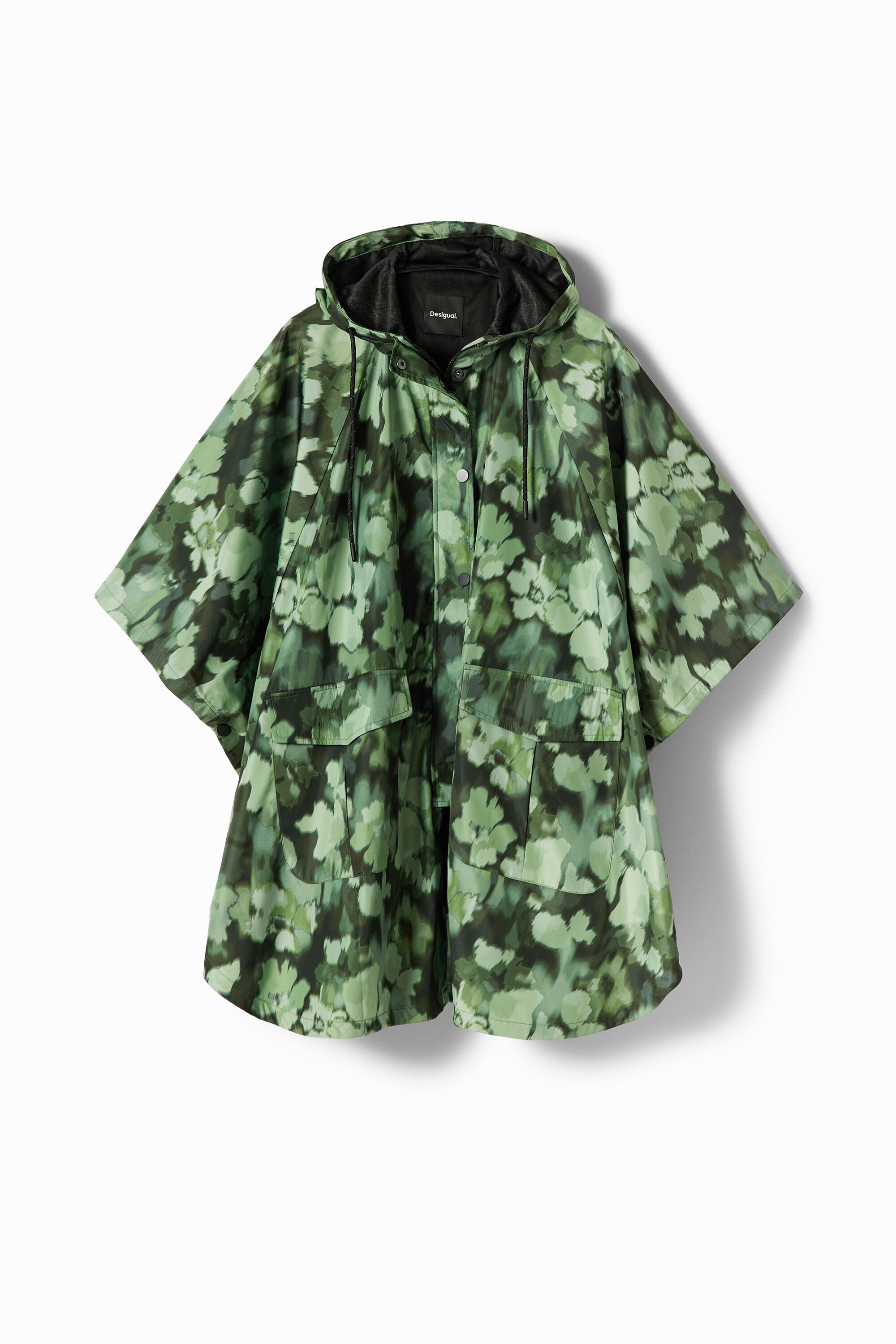 Regenjas met capuchon en camouflage
